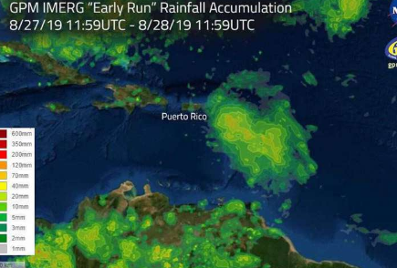 美国宇航局估计飓风多利安的降雨量很大