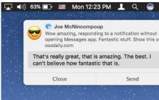 如何在Mac上通过通知回复消息