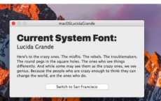 如何将MacOS Sierra GUI系统字体更改为Lucida Grande