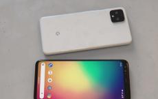 Google Pixel 4XL图像渲染显示厚顶边框双前置摄像头