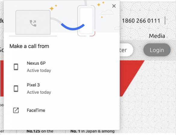 桌面上的Chrome 78可以让你把电话号码发到手机上
