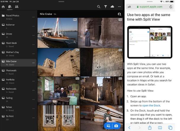 现在Lightroom在iPad上支持分屏多任务处理