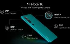 小米Mi Note 10将于11月6日推出 将配备108MP摄像头与5260mAh电池