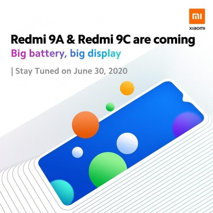 Redmi 9A和Redmi 9C将于6月30日首次亮相
