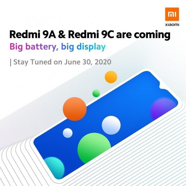 Redmi 9A和Redmi 9C將于6月30日首次亮相