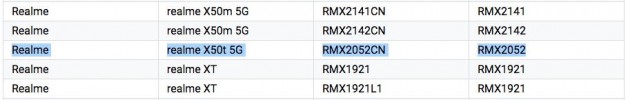 Realme X50t 5G出现在认证清单中