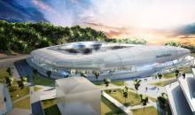 意大利足球场的设计看起来像半透明的波浪