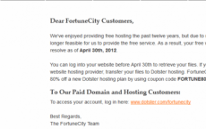 FortuneCity免费提供免费托管服务
