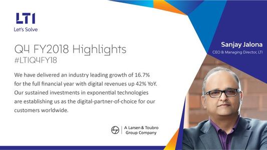 L＆T Infotech的20财年利润微升至152.05亿卢比