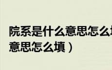 院系是什么意思怎么填我是学生（院系是什么意思怎么填）