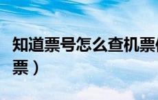 知道票号怎么查机票信息（知道票号怎么查机票）