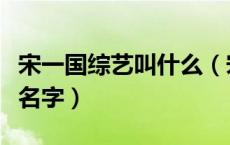 宋一国综艺叫什么（宋民国参演的综艺叫什么名字）