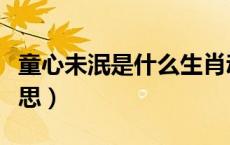 童心未泯是什么生肖动物（童心未泯是什么意思）