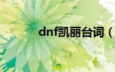 dnf凯丽台词（DNF凯蒂是谁）