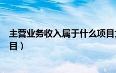 主营业务收入属于什么项目大类（主营业务收入属于什么科目）