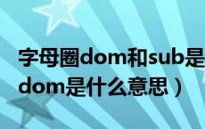 字母圈dom和sub是什么属性（字母圈sub和dom是什么意思）