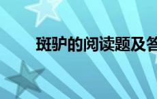 斑驴的阅读题及答案（斑驴的特点）