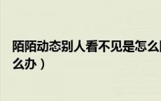 陌陌动态别人看不见是怎么回事（陌陌发动态别人看不见怎么办）
