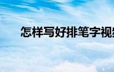 怎样写好排笔字视频（什么是排笔字）