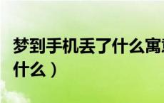 梦到手机丢了什么寓意（梦到手机丢了预示着什么）