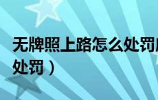 无牌照上路怎么处罚摩托车（无牌照上路怎么处罚）
