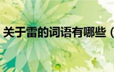 关于雷的词语有哪些（描写雷的词语有哪些）