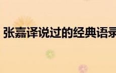 张嘉译说过的经典语录（张嘉译的经典语录）