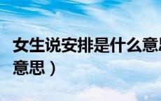 女生说安排是什么意思啊（对方说安排是什么意思）
