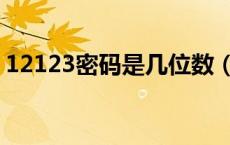 12123密码是几位数（12123密码是几位数）