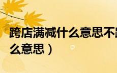 跨店满减什么意思不跨店能减吗（跨店满减什么意思）