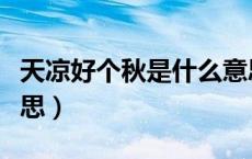 天凉好个秋是什么意思（天凉好个秋是什么意思）