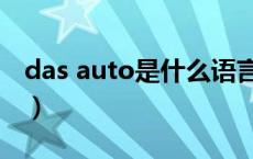 das auto是什么语言（das auto是什么意思）