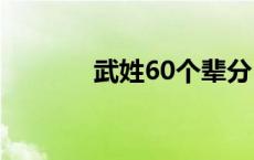 武姓60个辈分（武姓的来源）