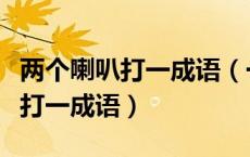 两个喇叭打一成语（一个回字两边有两个喇叭打一成语）