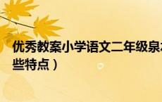 优秀教案小学语文二年级泉水（二年级语文泉水写了泉水哪些特点）