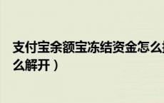 支付宝余额宝冻结资金怎么提现（支付宝余额宝冻结资金怎么解开）