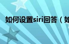 如何设置siri回答（如何设置siri回答内容）