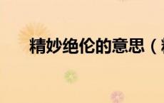 精妙绝伦的意思（精美绝伦什么意思）