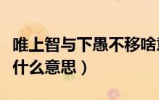 唯上智与下愚不移啥意思（唯上智与下愚不移什么意思）