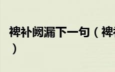 裨补阙漏下一句（裨补阙漏一词的意思是什么）