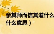 亲其师而信其道什么意思?（亲其师而信其道什么意思）
