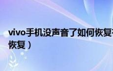 vivo手机没声音了如何恢复有铃声（vivo手机没声音了如何恢复）