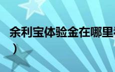余利宝体验金在哪里看（余利宝体验金怎么用）