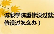 诚毅学院重修没过就清考了吗（清考取消后重修没过怎么办）