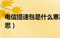电信提速包是什么意思（电信提速包是什么意思）