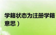 学籍状态为注册学籍（学籍状态注册学籍什么意思）