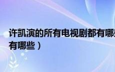 许凯演的所有电视剧都有哪些（许凯演的电视剧有哪些电影有哪些）