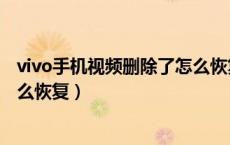 vivo手机视频删除了怎么恢复回来（vivo手机视频删除了怎么恢复）