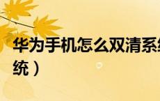 华为手机怎么双清系统（华为手机怎么双清系统）
