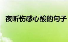 夜听伤感心酸的句子（夜听里最美的句子）